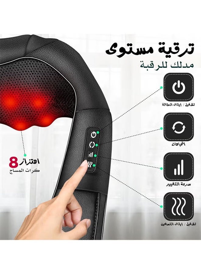 "تاقومارت جهاز تدليك الرقبة مع خاصية التسخين، جهاز تدليك شياتسو للرقبة والظهر والكتفين والقدمين والساقين، تدليك ثلاثي الأبعاد للأنسجة العميقة يساعد على استرخاء العضلات في المنزل والسيارة، هدية مريحة للنساء والرجال - Image 3